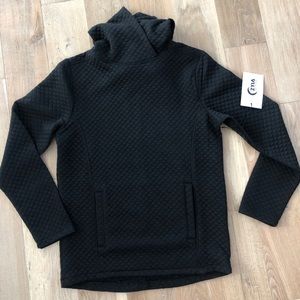 Zyia black quilted hoodie in xs